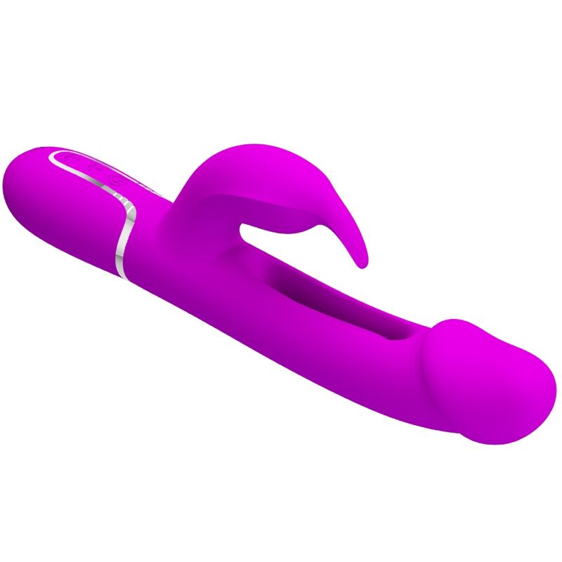 PRETTY LOVE - KAMPAS RABBIT VIBRADOR MULTIFUNCIÓN 3 EN 1 CON LENGUA FUCSIA