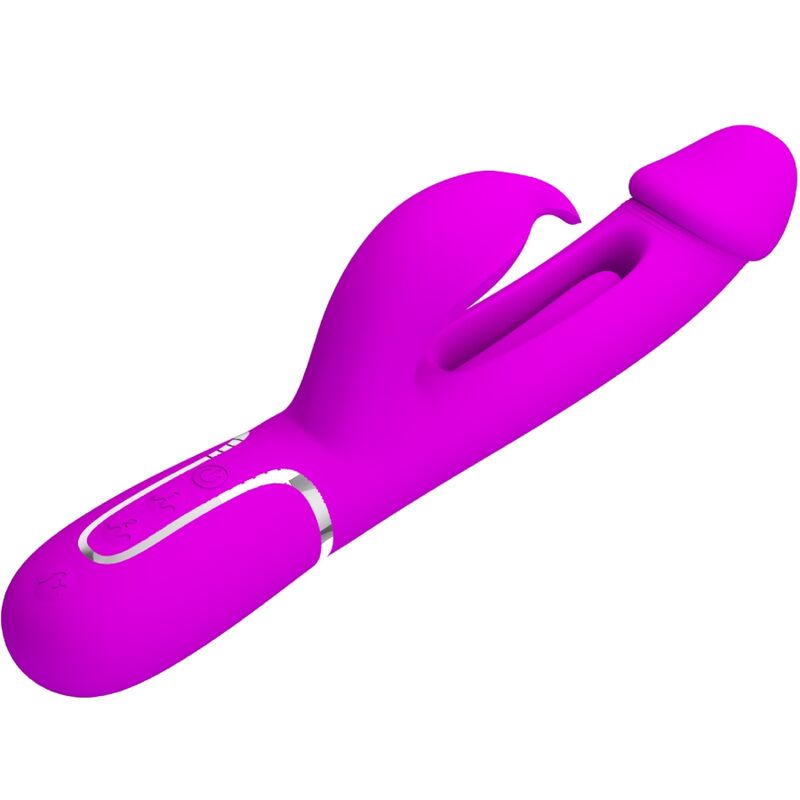 PRETTY LOVE - KAMPAS RABBIT 3 IN 1 VIBRATORE MULTIFUNZIONE CON LINGUA FUCSIA