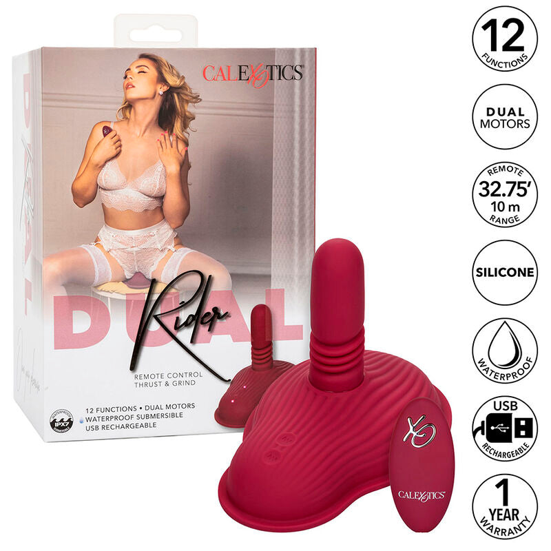CALEXOTICS - RIDER MASSAGER DOPPIO MOTORE TELECOMANDO ROSSO