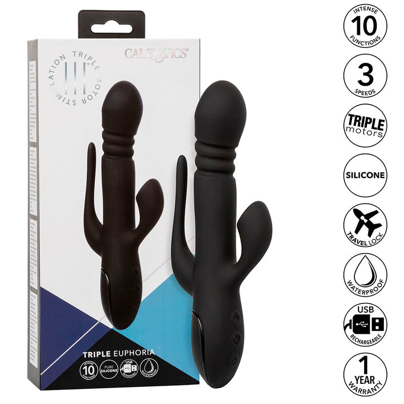 CALEXOTICS - VIBRATORE TRIPLO EUPHORIA NERO