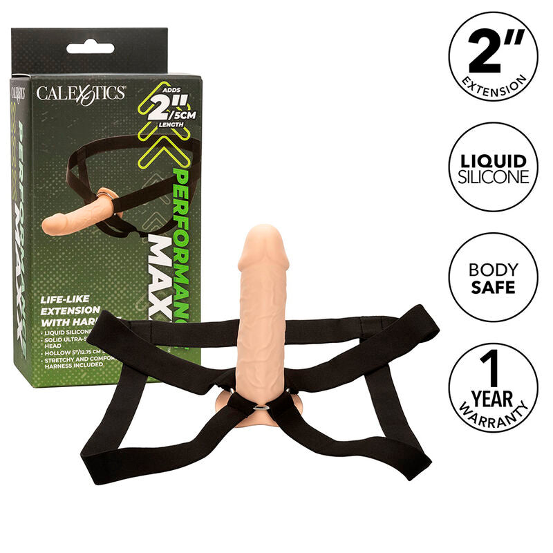 CALEXOTICS - PERFORMANCE MAXX ESTENSIONE REALISTICA CON IMBRACATURA PELLE CHIARA