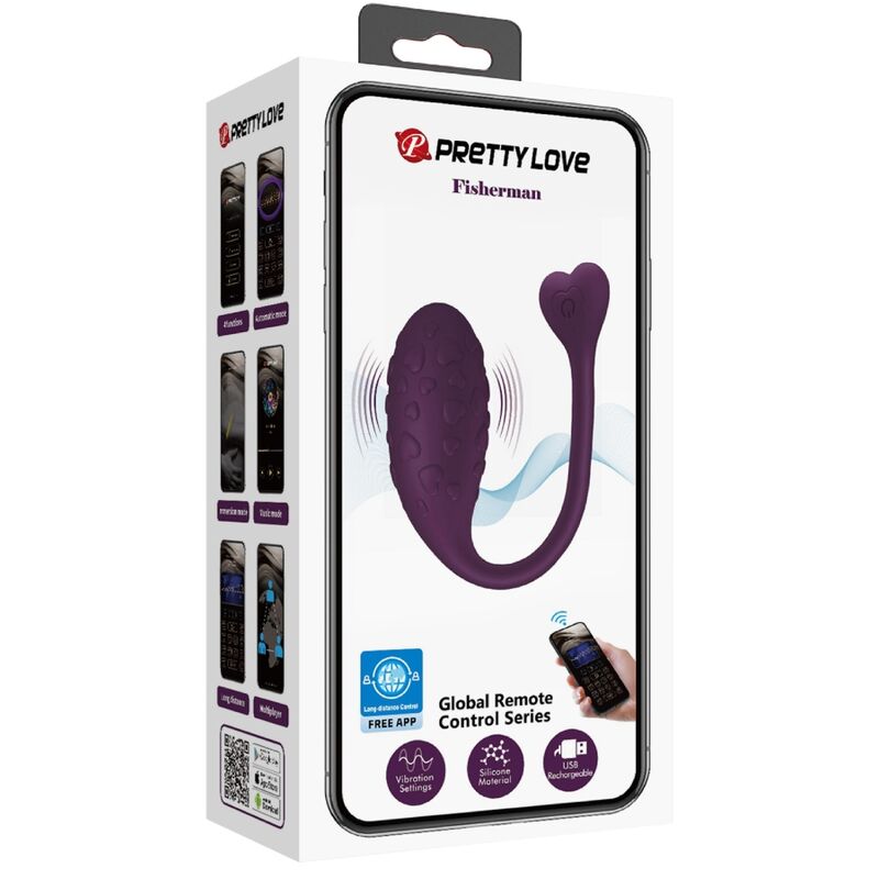 PRETTY LOVE - UOVO VIBRANTE CONTROLLATO DA APP FISHERMAN LILA