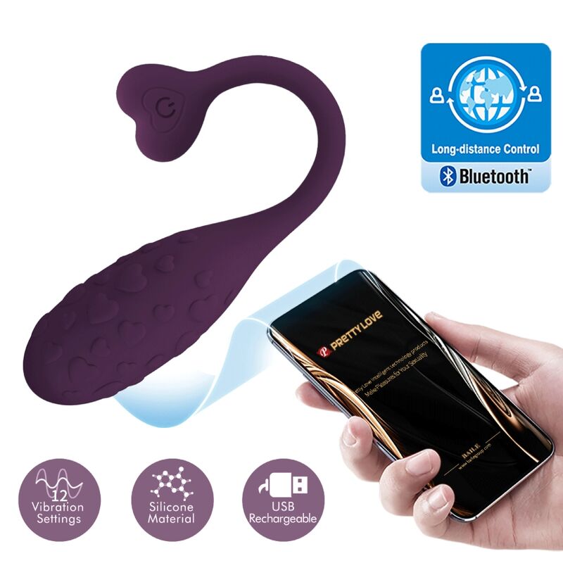 PRETTY LOVE - UOVO VIBRANTE CONTROLLATO DA APP FISHERMAN LILA