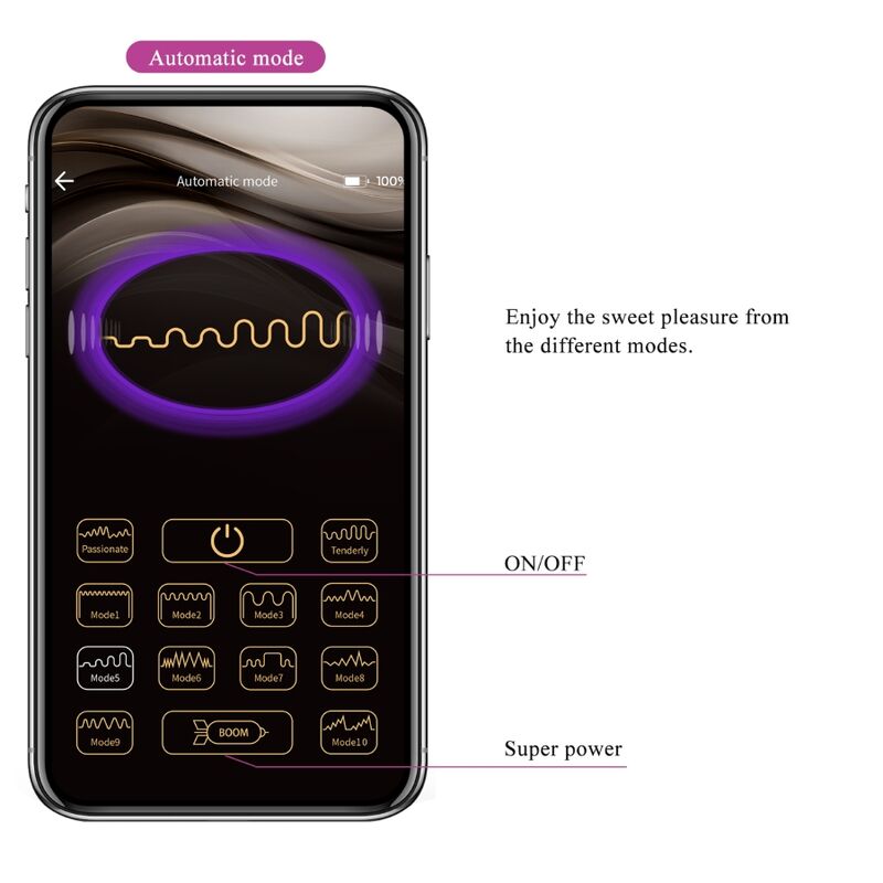PRETTY LOVE - UOVO VIBRANTE CONTROLLATO DA APP FISHERMAN LILA