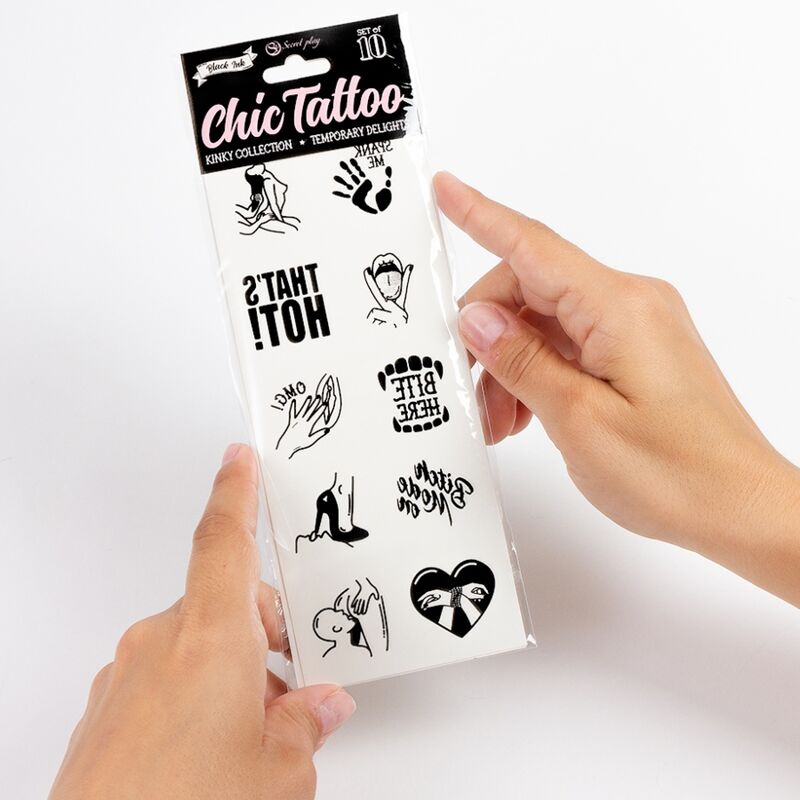 SECRET PLAY - SET DI 10 TATUAGGI TEMPORANEI KINKY COLLECTION