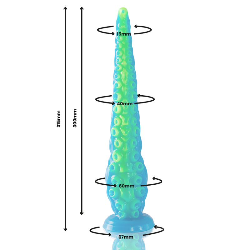 EPIC - DILDO SCYLLA FLUORESCENTE CON TENTACOLI SOTTILI DI GRANDI DIMENSIONI
