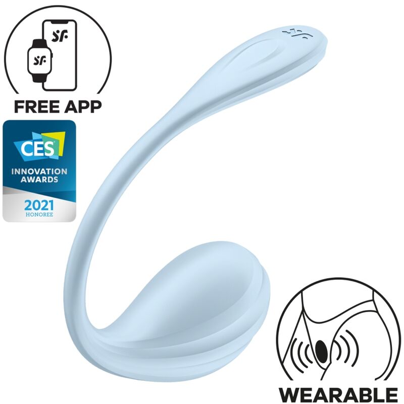 SATISFYER - STIMOLATORE DEL PUNTO G SMOOTH PETAL BLU CIELO APP GRATUITA