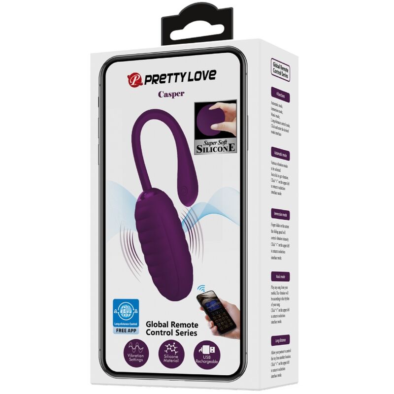 PRETTY LOVE - CASPER PURPLE UOVO VIBRANTE RICARICABILE