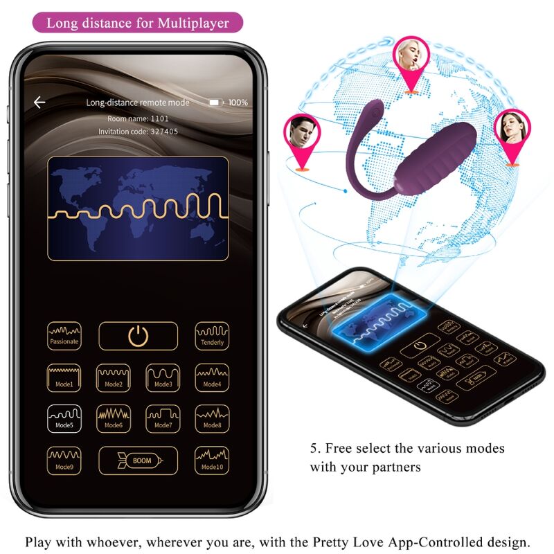 PRETTY LOVE - CASPER PURPLE UOVO VIBRANTE RICARICABILE