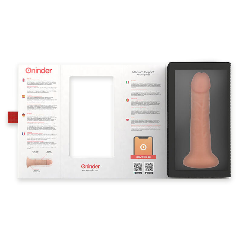 ONINDER - DILDO VIBRATORE BOGOTÁ MEDIO 9 VELOCITÀ NATURALE 20 CM -O- 4,2 CM - APP GRATUITA