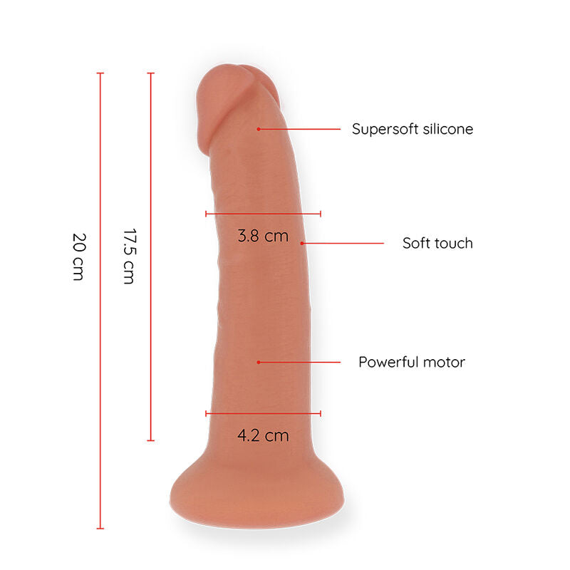 ONINDER - DILDO VIBRATORE BOGOTÁ MEDIO 9 VELOCITÀ NATURALE 20 CM -O- 4,2 CM - APP GRATUITA
