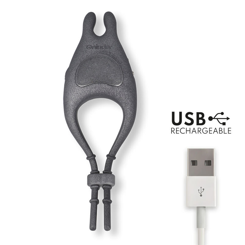 ONINDER - PAMPA ANILLO VIBRADOR RECARGABLE AJUSTABLE CON ESTIMULADOR DE CLÍTORIS 10 VELOCIDADES - APP GRATUITA