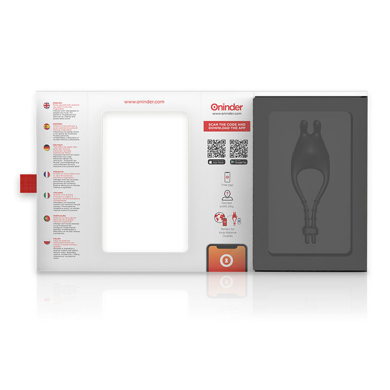 ONINDER - PAMPA ANILLO VIBRADOR RECARGABLE AJUSTABLE CON ESTIMULADOR DE CLÍTORIS 10 VELOCIDADES - APP GRATUITA
