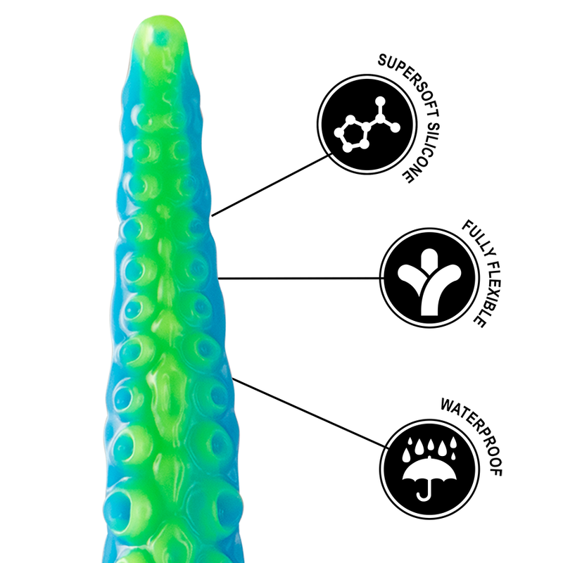 EPIC - DILDO SCYLLA FLUORESCENTE CON TENTACOLI SOTTILI DI GRANDI DIMENSIONI