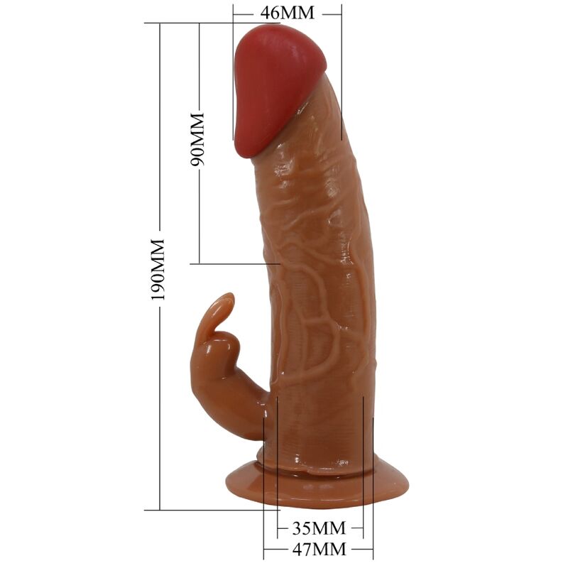PRETTY LOVE - MARION HARNESS BRAGUITAS UNIVERSALES CON DILDO VIBRADOR 19 CM MARRÓN