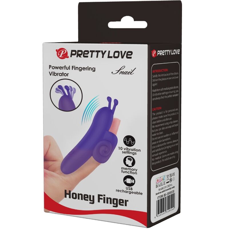 PRETTY LOVE - POTENTE STIMOLATORE PER DITA VIOLA A LUMACA