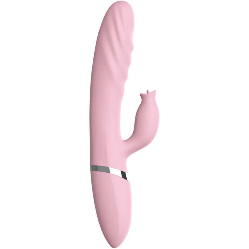 ARMONY - VIBRADOR Y EMPUJADOR CON LENGUA ROSA EFECTO CALOR