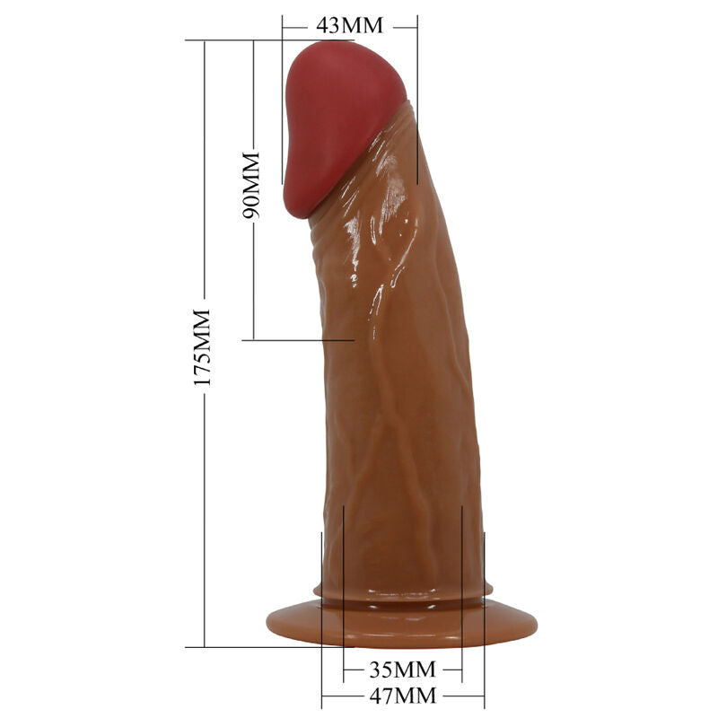 PRETTY LOVE - STARKS HARNESS BRIEFS DILDO VIBRANTE MULTIVELOCITÀ 17,5 CM MARRONE CHIARO
