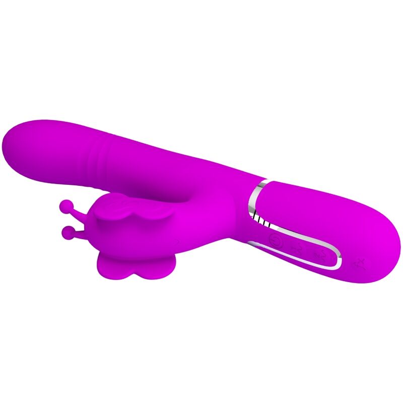 PRETTY LOVE - VIBRATORE CONIGLIO MULTIFUNZIONE 4 IN 1 FARFALLA FUCSIA