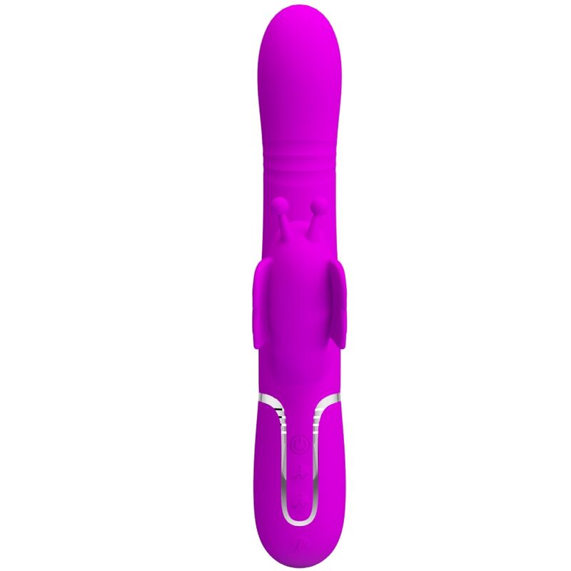 PRETTY LOVE - VIBRATORE CONIGLIO MULTIFUNZIONE 4 IN 1 FARFALLA FUCSIA