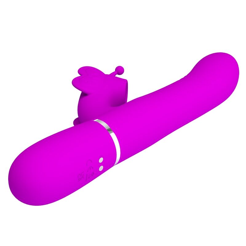 PRETTY LOVE - VIBRATORE CONIGLIO MULTIFUNZIONE 4 IN 1 FARFALLA FUCSIA