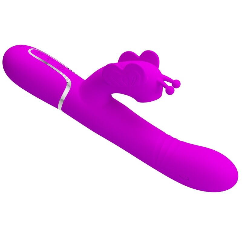 PRETTY LOVE - VIBRATORE CONIGLIO MULTIFUNZIONE 4 IN 1 FARFALLA FUCSIA
