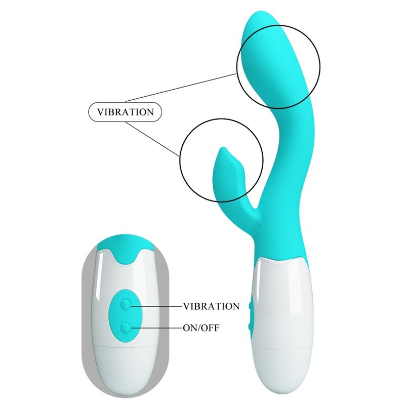 PRETTY LOVE - VIBRATORE PUNTO G LUMINOSO VERDE ACQUA