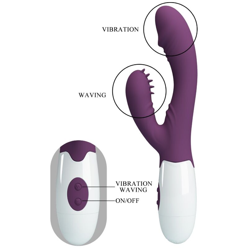 PRETTY LOVE - VIBRADOR CONEJO ANDRE Y ESTIMULADOR DEL PUNTO G MORADO