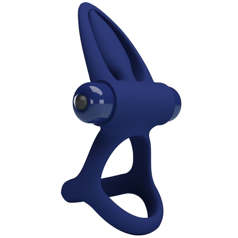 PRETTY LOVE - TAPPETINO DOPPIO ANELLO CON VIBRAZIONE E STIMOLATORE BLU