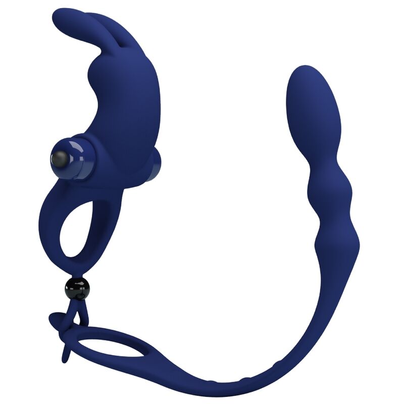 PRETTY LOVE - ANELLO VIBRATORE CONIGLIO AYAD CON TAPPO BLU