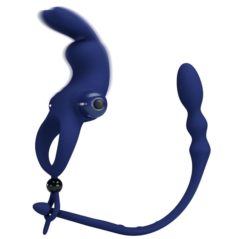 PRETTY LOVE - ANELLO VIBRATORE CONIGLIO AYAD CON TAPPO BLU