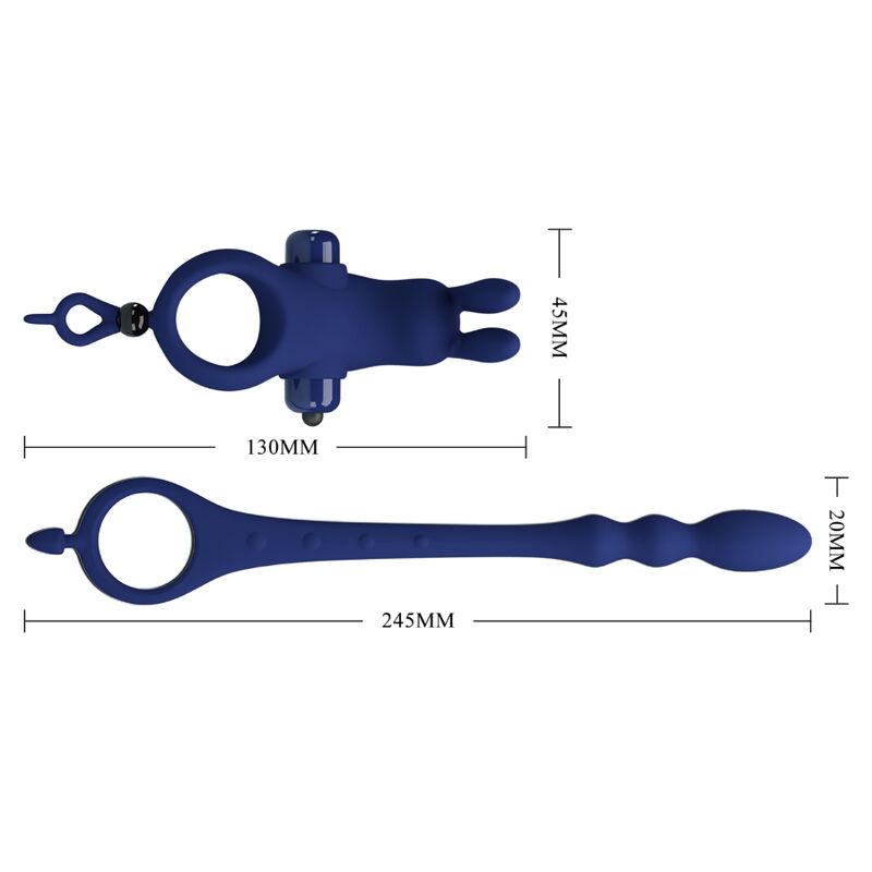 PRETTY LOVE - ANELLO VIBRATORE CONIGLIO AYAD CON TAPPO BLU