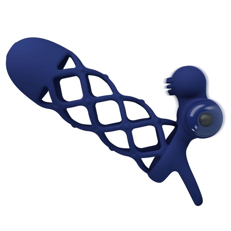 PRETTY LOVE - ANELLO VIBRATORE GIANN CON GUAINA IN SILICONE BLU