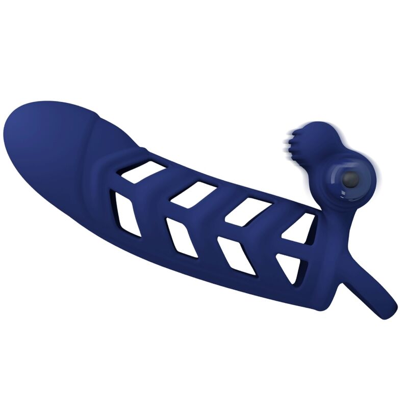 PRETTY LOVE - ANELLO VIBRATORE ALTAF CON GUAINA IN SILICONE BLU