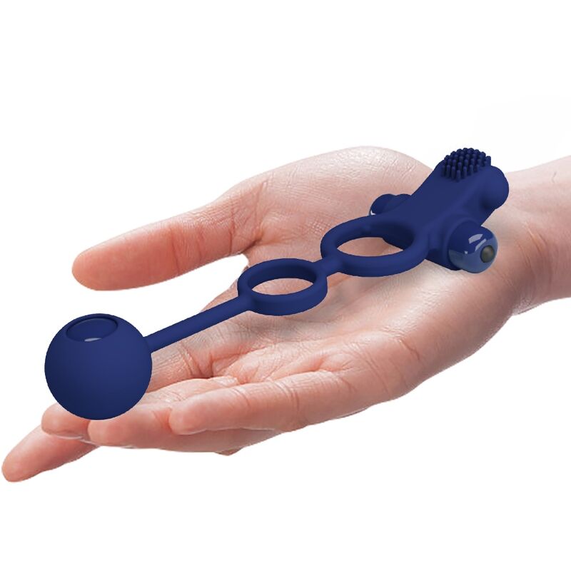 PRETTY LOVE - REMINGTON ANILLO VIBRADOR DOBLE CON ENCHUFE AZUL
