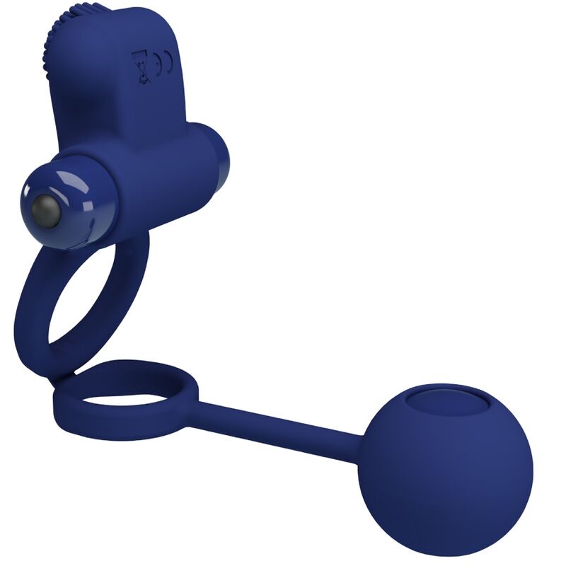 PRETTY LOVE - REMINGTON ANILLO VIBRADOR DOBLE CON ENCHUFE AZUL