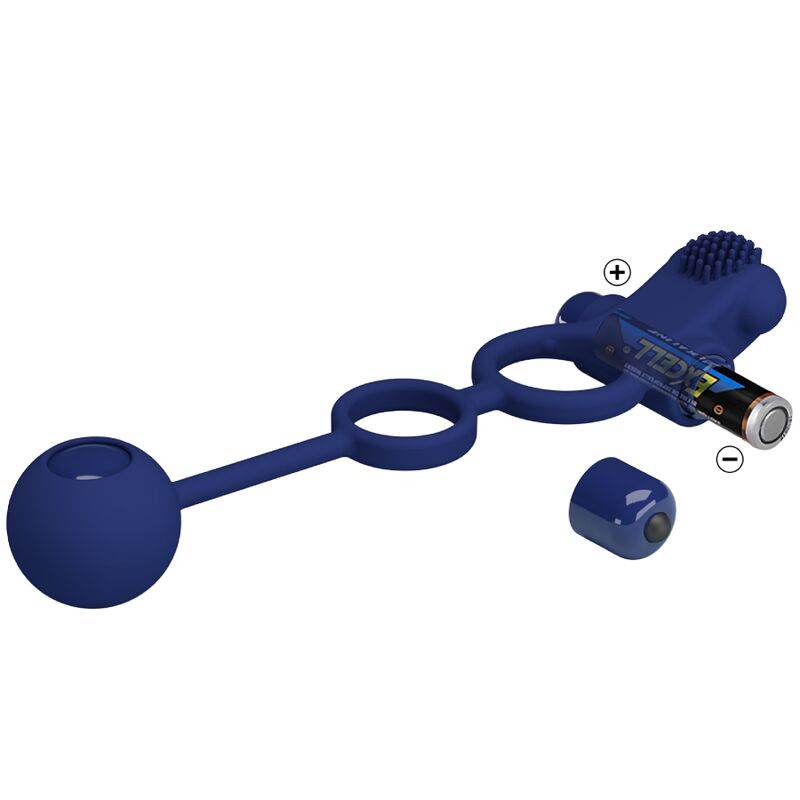 PRETTY LOVE - REMINGTON ANILLO VIBRADOR DOBLE CON ENCHUFE AZUL