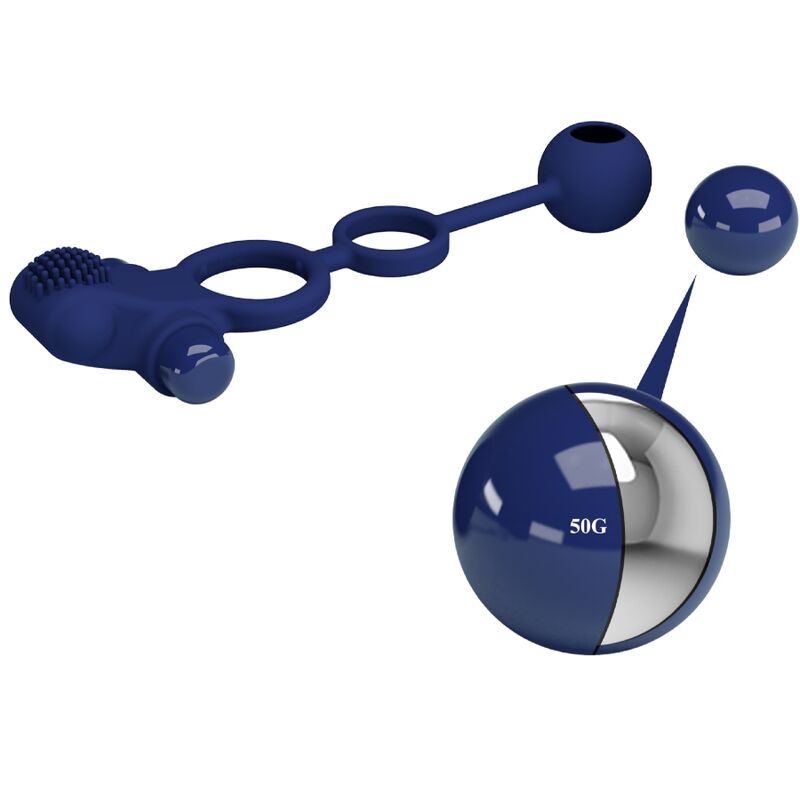 PRETTY LOVE - REMINGTON ANILLO VIBRADOR DOBLE CON ENCHUFE AZUL