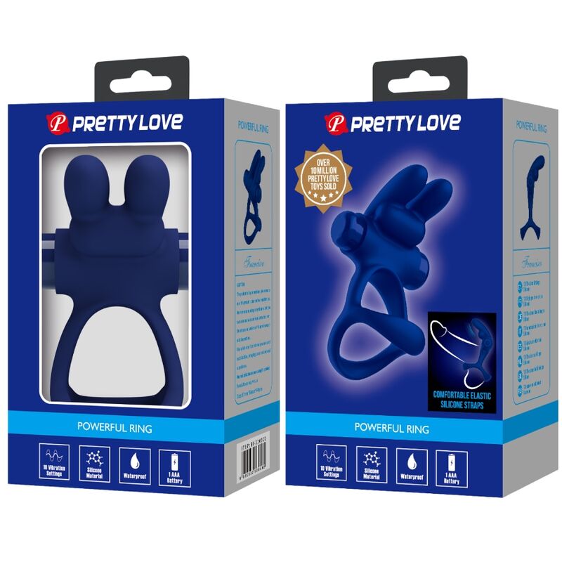 PRETTY LOVE - ANELLO VIBRANTE DOPPIO FRANCISCO CONIGLIO BLU