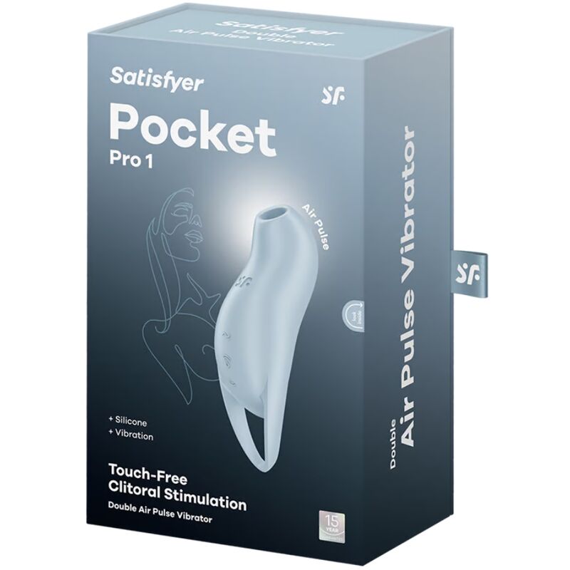 SATISFYER - POCKET PRO 1 ESTIMULADOR DE CLÍTORIS AZUL CLARO