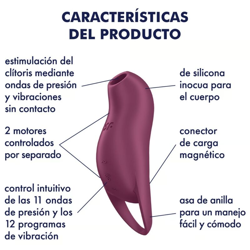 SATISFYER - POCKET PRO 1 STIMOLATORE CLITORIDEO GARNET