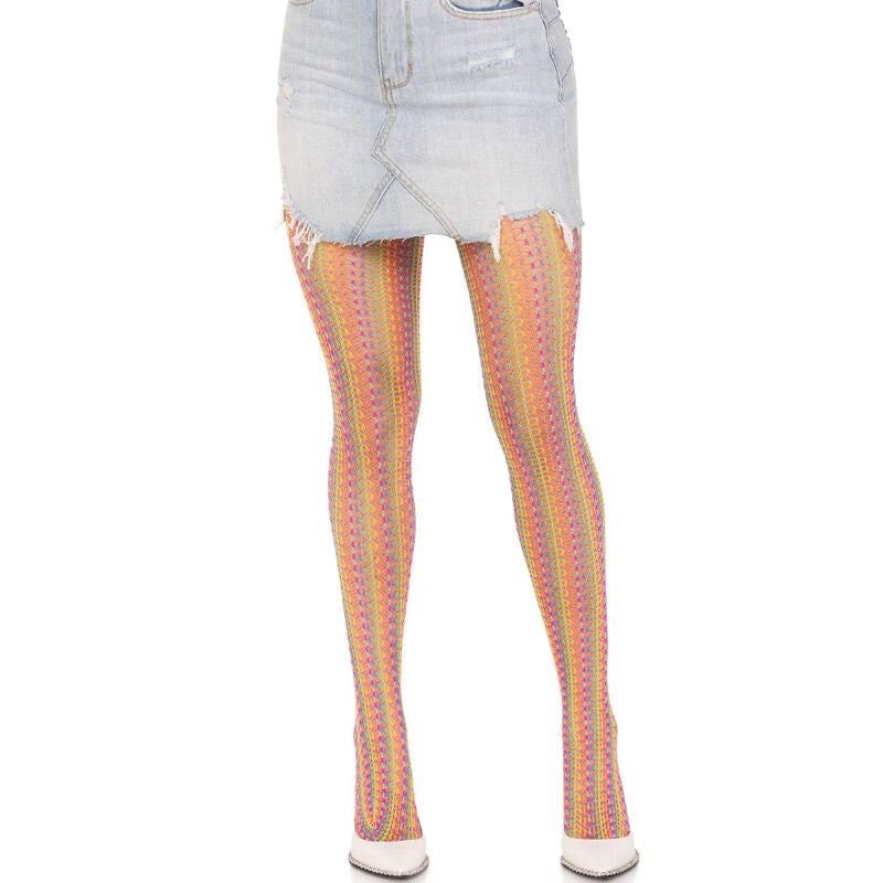 LEG AVENUE - MEDIAS DE GANCHILLO MULTICOLOR