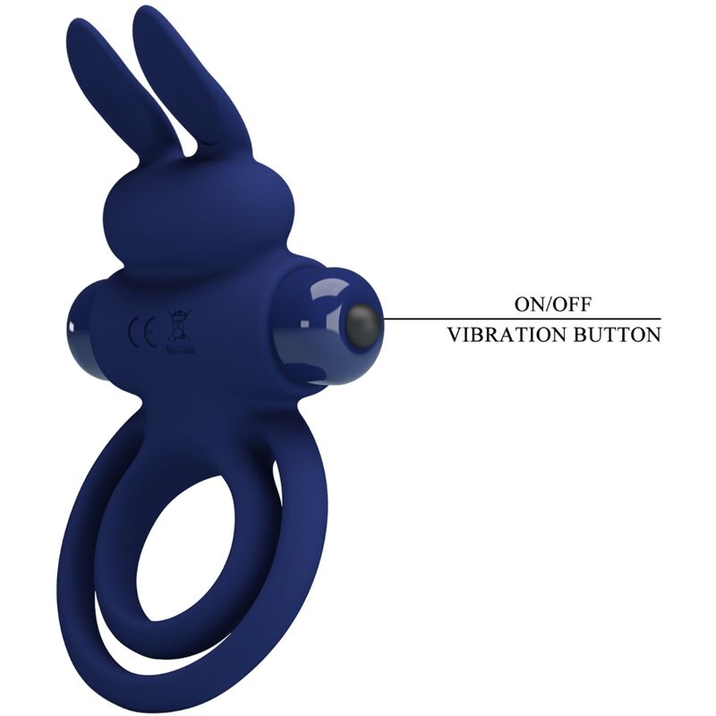 PRETTY LOVE - DAREY ANILLO VIBRADOR DOBLE CONEJO AZUL