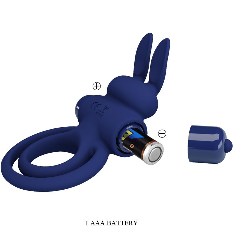 PRETTY LOVE - DAREY ANILLO VIBRADOR DOBLE CONEJO AZUL