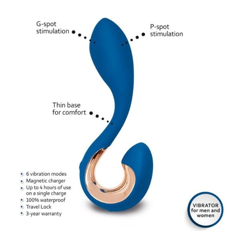 G-VIBE - GPOP 2 VIBRADOR DE PUNTOS G Y P AZUL ÍNDIGO