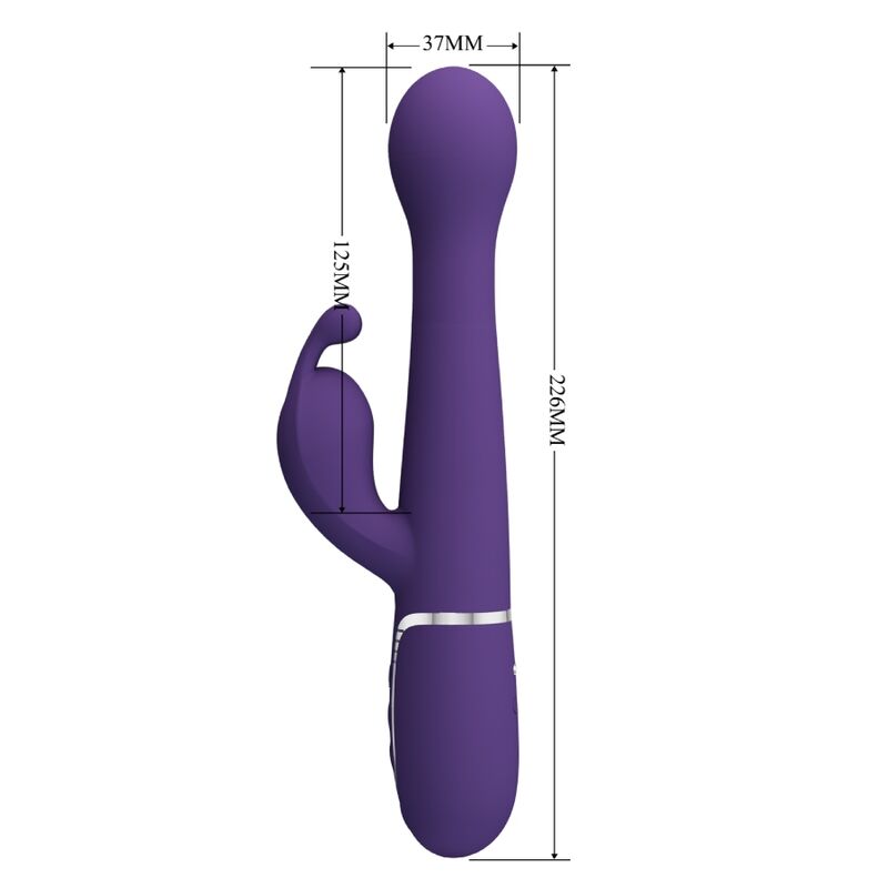 PRETTY LOVE - VIBRADOR DEJON RABBIT 3 EN 1 MULTIFUNCIÓN MORADO