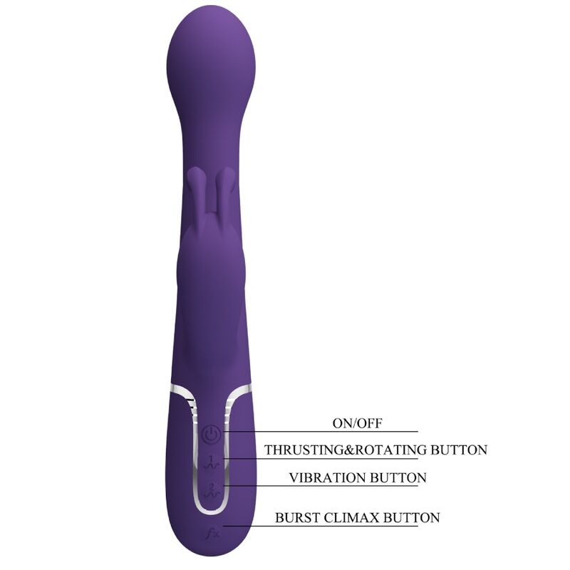 PRETTY LOVE - VIBRADOR DEJON RABBIT 3 EN 1 MULTIFUNCIÓN MORADO