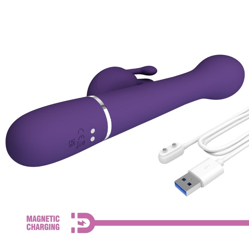 PRETTY LOVE - VIBRADOR DEJON RABBIT 3 EN 1 MULTIFUNCIÓN MORADO
