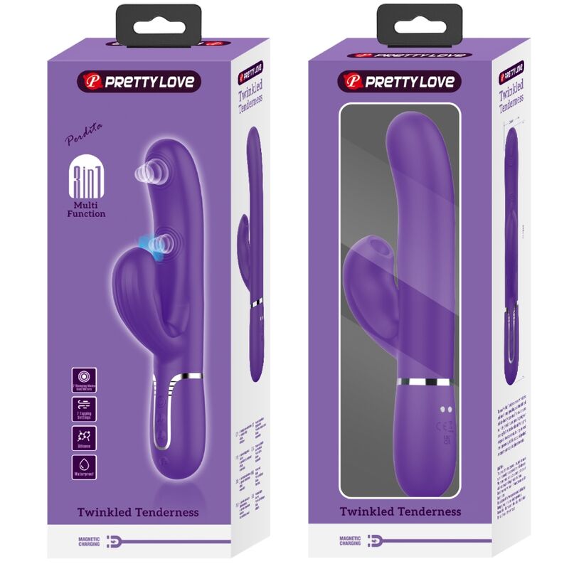 PRETTY LOVE - VIBRADOR PERLITA PUNTO G 3 EN 1 MULTIFUNCIÓN MORADO