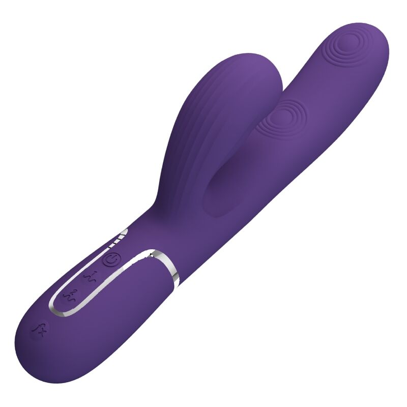 PRETTY LOVE - VIBRADOR PERLITA PUNTO G 3 EN 1 MULTIFUNCIÓN MORADO